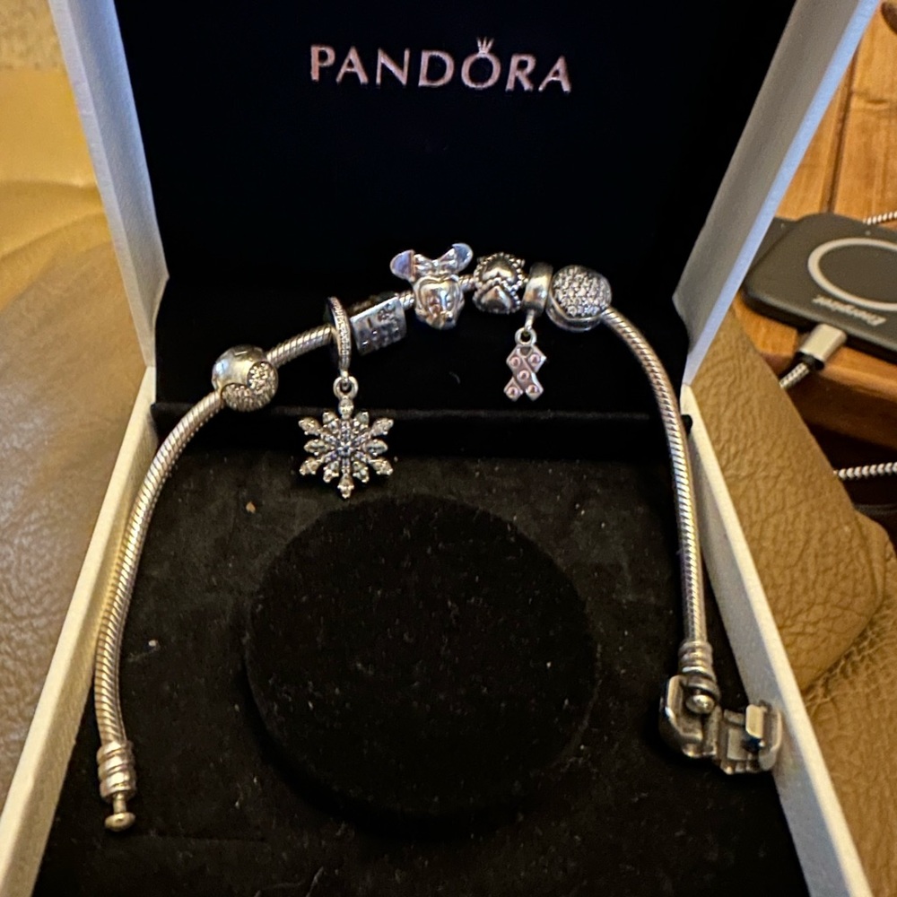 Pandora Silver Bracelet with Snowflake Charm